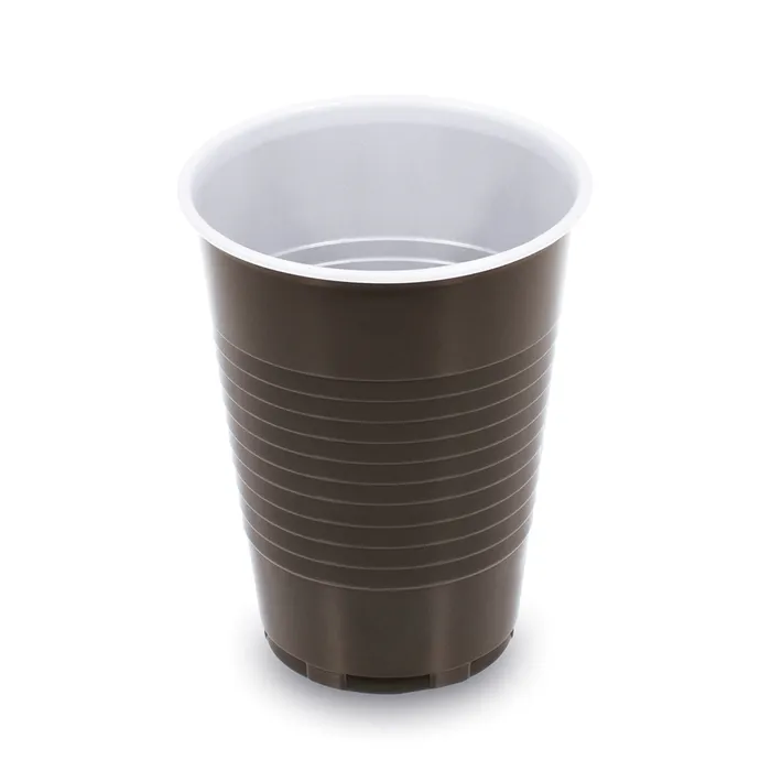 Termék főképe Kávový kelímek hnědo-bílý 0,18 l -PP- (průměr 70 mm) [100 ks]