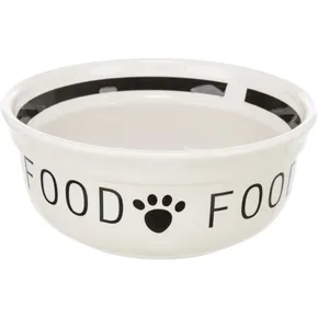 FOOD kerámia tál, fehér/fekete 0,25 l / 13 cm