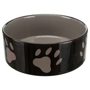 Kerámia tál - barna/sötétszürke + mancs motívum 0,3 l/ o 12 cm