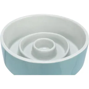 Kerámia tál lassú etetéshez, körök, szürke-kék 0,45 l/ o 14 cm