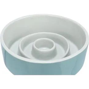 Kerámia tál lassú adagoláshoz, körök, szürke-kék 0,9 l/ o 17 cm