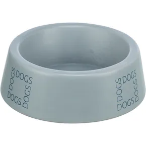 Keramikus tál kutyáknak, DOGS felirattal, szürke-kék, 1 l / 20 cm