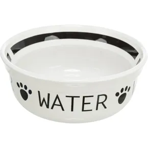 WATER kerámia tál, fehér/fekete 2,6 l / 25 cm