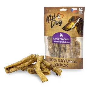 KIDDOG 100% Természetes Snack, bárány légcső (gége) 10 - 12 cm / 100 g