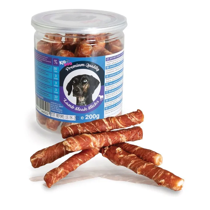 Termék főképe KIDDOG jehněčí steak na buvolí tyčince - PREMIUM QUALITY 200g dóza