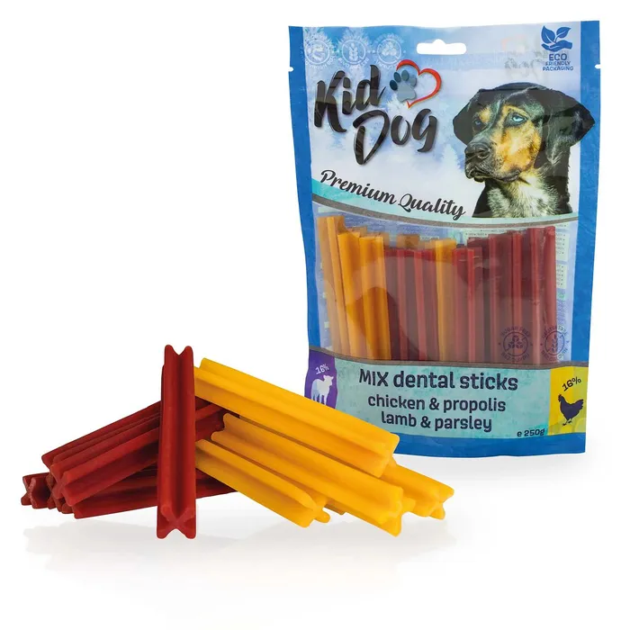 Termék főképe KIDDOG kuře+propolis / jehněčí+petržel MIX dentalní tyčinky 250 g