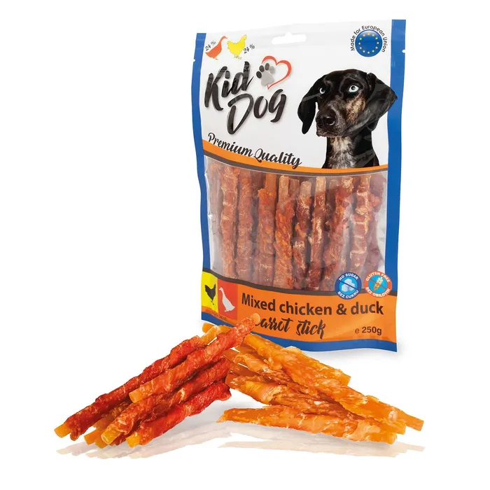 Termék főképe KIDDOG mix mrkvových tyčinek kuřecí + kachní 12 cm 250 g