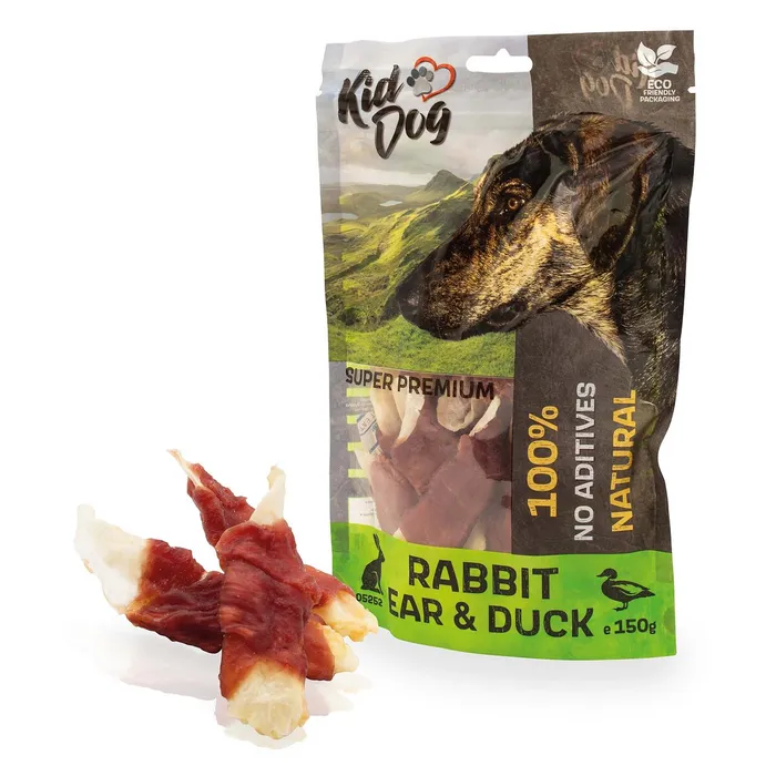 Termék főképe KIDDOG SUPER PREMIUM 100% kachní prsa na králičím uchu 150 g