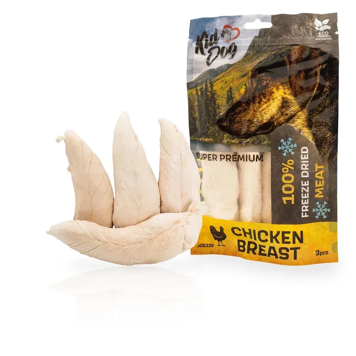Termék főképe KIDDOG SUPER PREMIUM 100% kuřecí celá prsa sušená mrazem 50 g (3-4 ks)