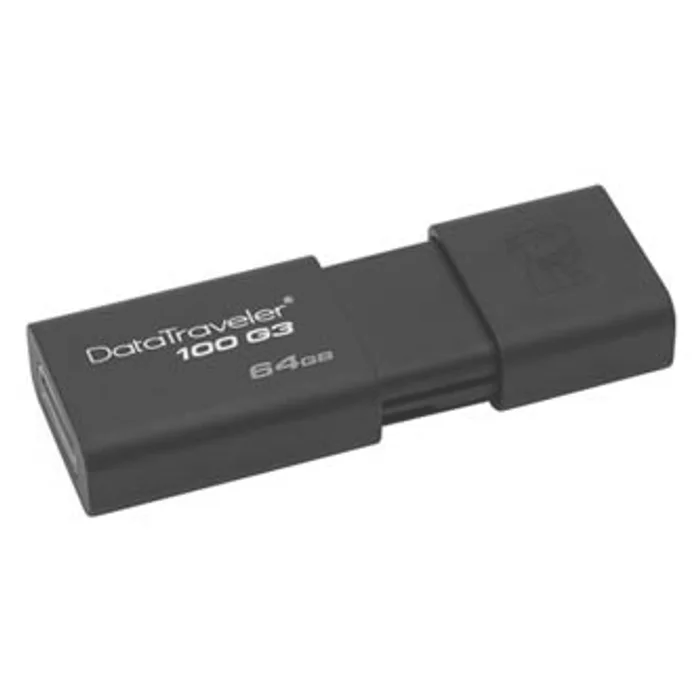 Termék főképe Kingston USB flash disk, USB 3.0 (3.2 Gen 1), 64GB, DataTraveler 100 Gen3, černý, DT100G3