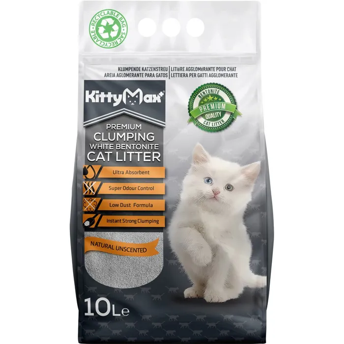 Termék főképe KITTYMAX hrudkující, bezprašný bílý bentonit 10 l