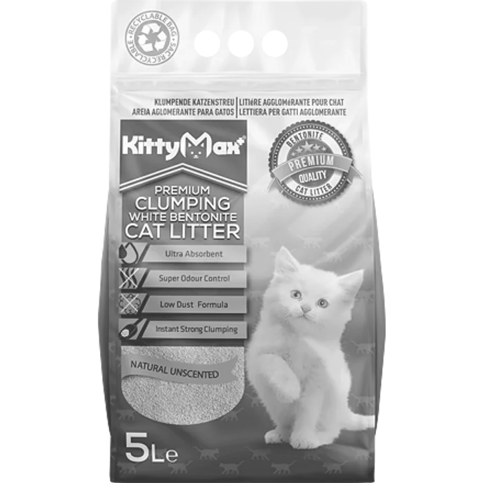 Termék főképe KITTYMAX hrudkující, bezprašný bílý bentonit 5 l