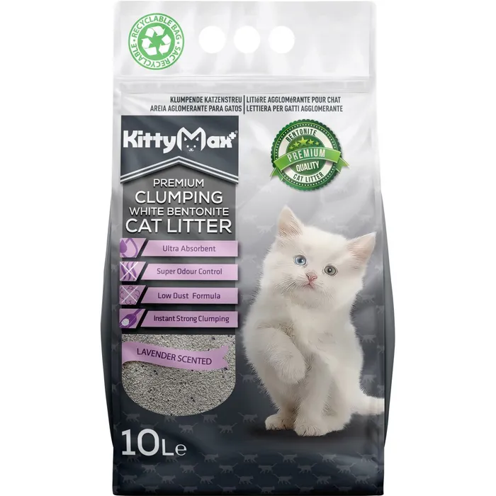 Termék főképe KITTYMAX hrudkující, bezprašný bílý bentonit LAVENDER 10 l