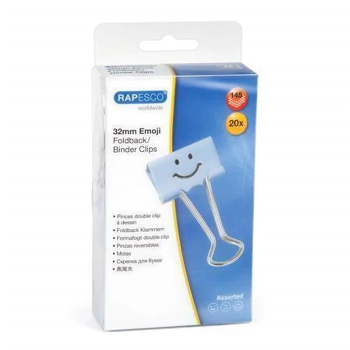 Termék főképe Klipy na dokumenty "Emoji", modrá, 32 mm, RAPESCO