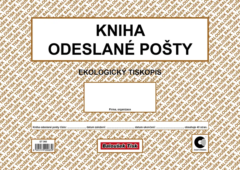 Termék főképe Kniha odeslané pošty ET360