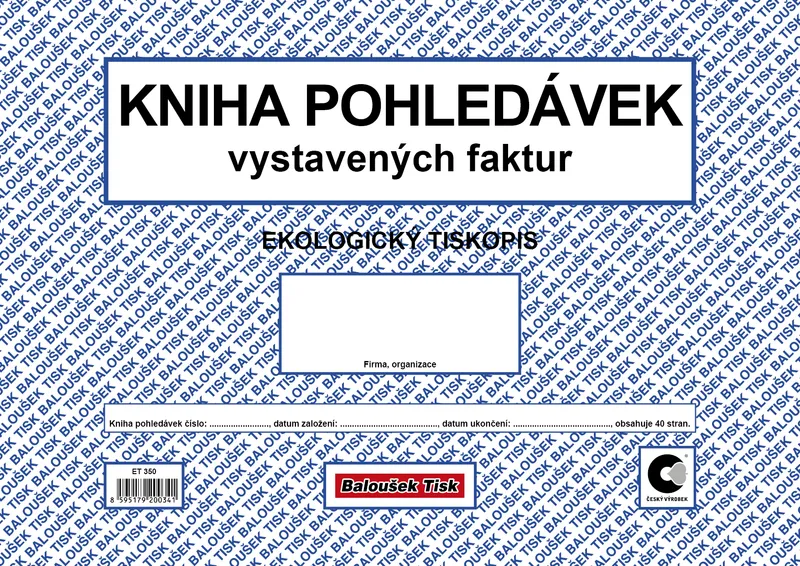 Termék főképe Kniha pohledávek vystavených faktur ET350