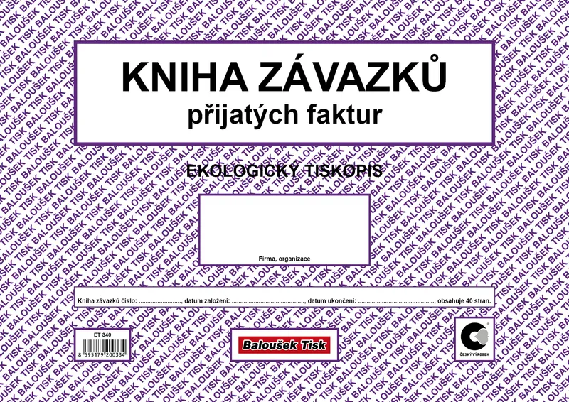 Termék főképe Kniha závazků přijatých faktur ET340