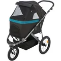 BUGGY babakocsi léggumikon, 60 x 112 x 120 cm, teherbírása 20 kg, fekete/petróleum