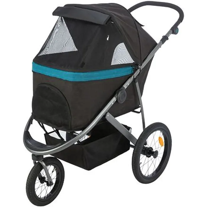 Termék főképe Kočárek BUGGY na vzduchových pneu, 60 x 112 x 120 cm, nosnost 20 kg, černá/petrolejová