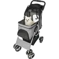 Következő termékkép Kutya babakocsi BUGGY, gyorsan összecsukható, 47 x 100 x 80 cm, terhelhetőség 15 kg-ig, szürke