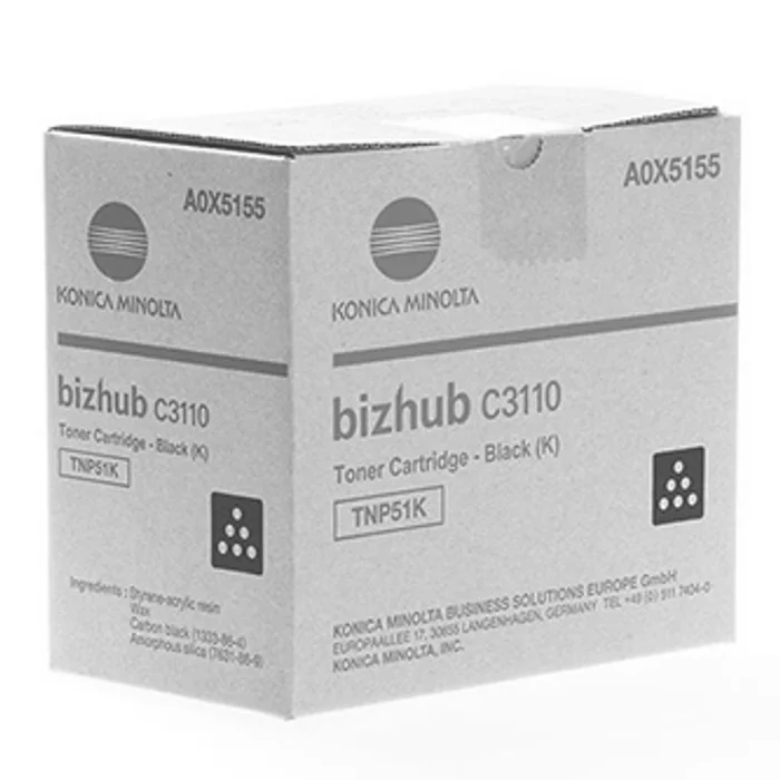 Termék főképe Konica Minolta originální toner A0X5155, black, 5000str., TNP-51K, Konica Minolta Bizhub