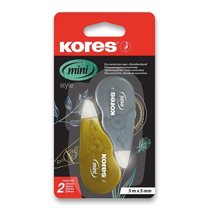 Termék főképe Korekční strojek Kores Mini Roller Metallic 5 mm x 5 m, 2 ks