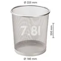 Következő termékkép Huzal hulladékgyűjtő, ezüst 7,8l