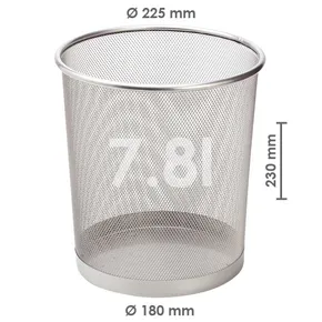 Huzal hulladékgyűjtő, ezüst 7,8l