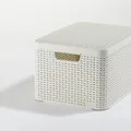 Következő termékkép Kosár, műrattan, tetővel, 30 l, krém, CURVER
