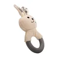 Nyúlfogó TPR gyűrűvel, hanggal, 21 cm, krém/szürke, HipHop