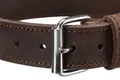 Bőr gallér RUSTIC - sötétbarna L: 48-56cm/30mm