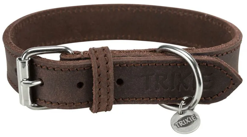 Termék főképe Kožený obojek RUSTIC - tmavě-hnědá S-M: 34-40cm/25mm