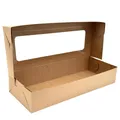 Desszertes doboz ablakkal 13 x 33 x 6 cm BARNA [50 db]