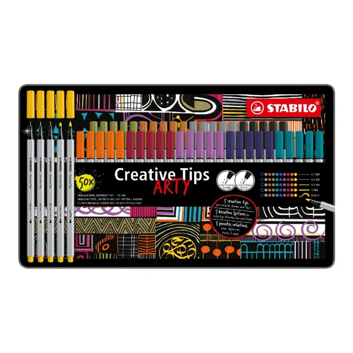 Termék főképe Kreativní set STABILO Creative Tips ARTY 50 ks sada URBAN - 10 různých barev