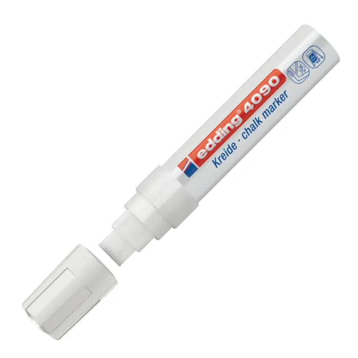 Termék főképe Křídový popisovač "4090", bílá, 4-15mm, klínový hrot, EDDING