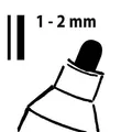 Kréta jelölő, fekete, 1 - 2 mm, kúpos hegyű, folyadék, SIGEL