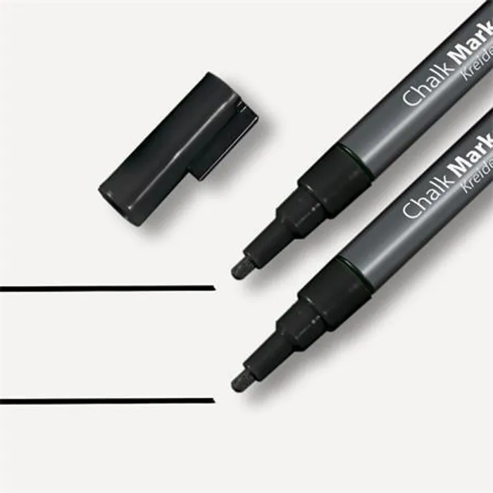 Termék főképe Křídový popisovač, černá, 1 - 2 mm, kuželový hrot, tekutý, SIGEL