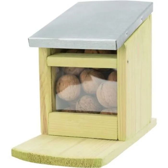 Termék főképe Krmná stanice pro veverky 12 x18 x 24 cm, přírodní borové dřevo/kov