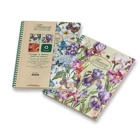 Pigna Nature Flowers gyűrűpárna A4-es, szögletes, 135 lapos, motívumok keveréke