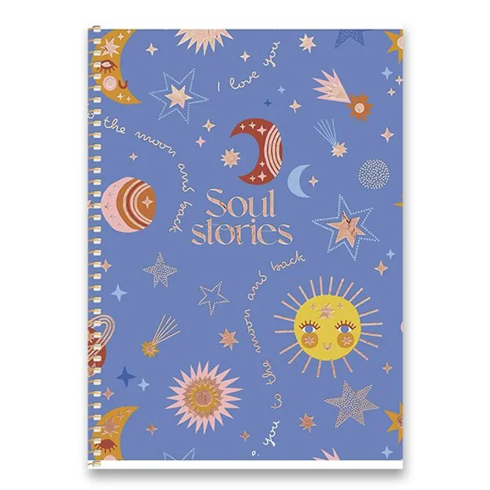 Termék főképe Kroužkový blok Shkolyaryk Soul Stories B5, čtverečkovaný, 80 listů, mix motivů