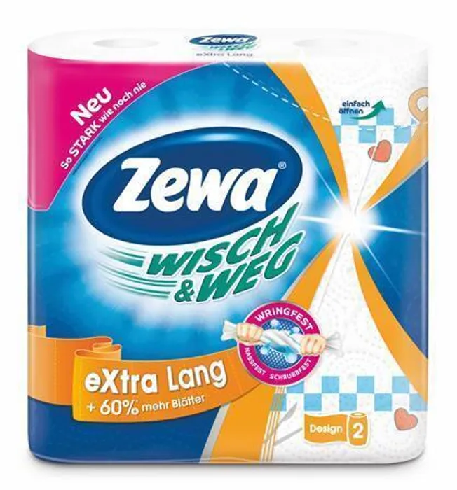 Termék főképe Kuchyňské utěrky "Wisch&Weg extra lang", 2vrstvé, 2 role, ZEWA