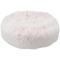 HARVEY kerek ágy 50 cm, puha huzatú hosszú kupac, fehér/rózsaszín
