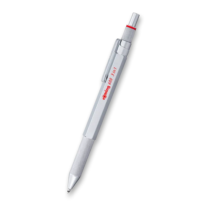 Termék főképe Kuličková tužka Multipen Rotring 600 Silver 3 v 1 ,3 barvy + mechanická tužka 0,5mm