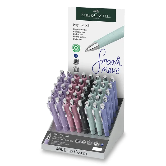 Termék főképe Kuličkové pero Faber-Castell Poly Ball Silver stojánek, 40 ks
