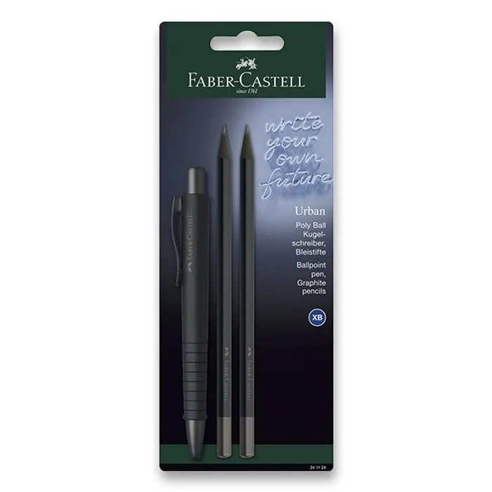 Termék főképe Kuličkové pero Faber-Castell Poly Ball Urban Black sada, 3 ks