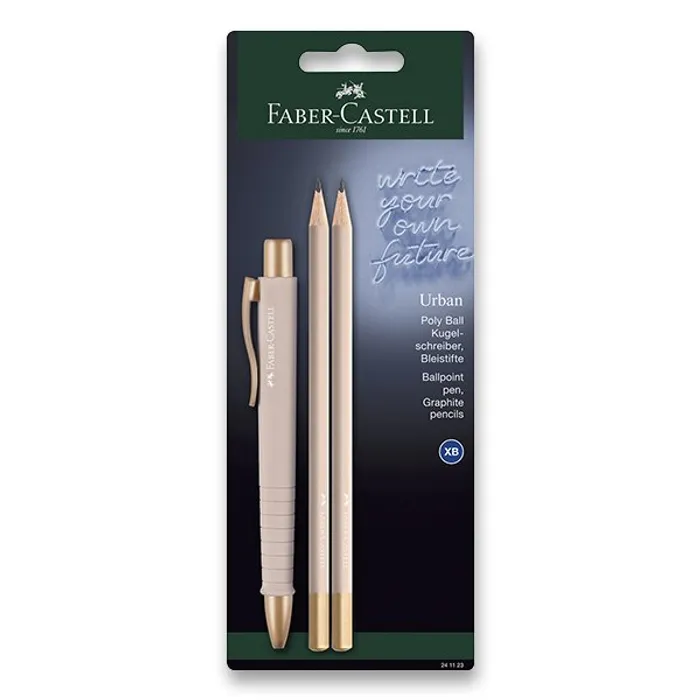 Termék főképe Kuličkové pero Faber-Castell Poly Ball Urban Gold sada, 3 ks, pale rose