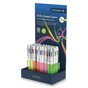 SCHNEIDER Take 4 Neon golyóstoll - állvány 36 db-os, színkeverék