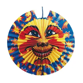 Papír lampion diszkosz Nap és csillagok átmérő 45cm [1 db]