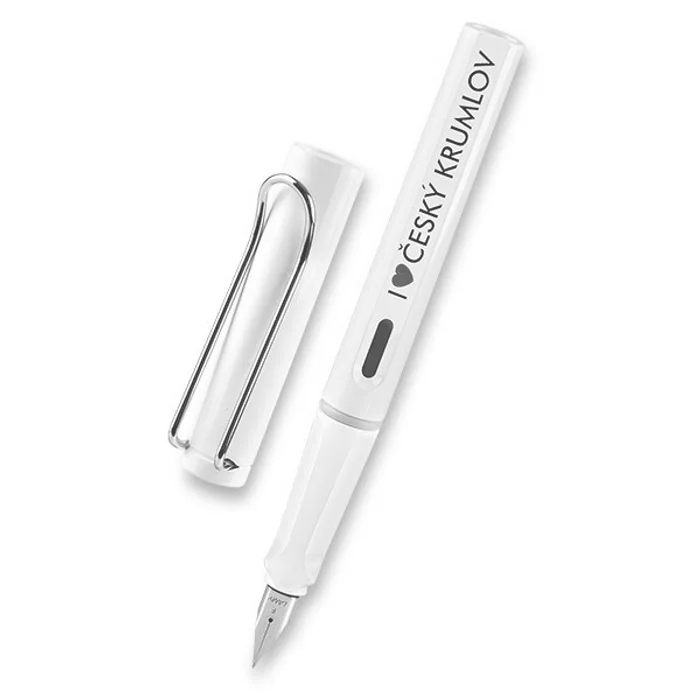 Termék főképe Lamy Safari Shiny White plnicí pero, hrot EF, s potiskem "I love Český Krumlov"