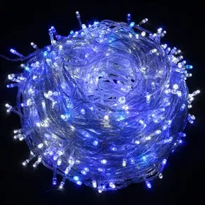 LED világítás, lánc, 10m, 220-240 V (50-60Hz), 6W, kék, átlátszó kábel, 30000h, 1